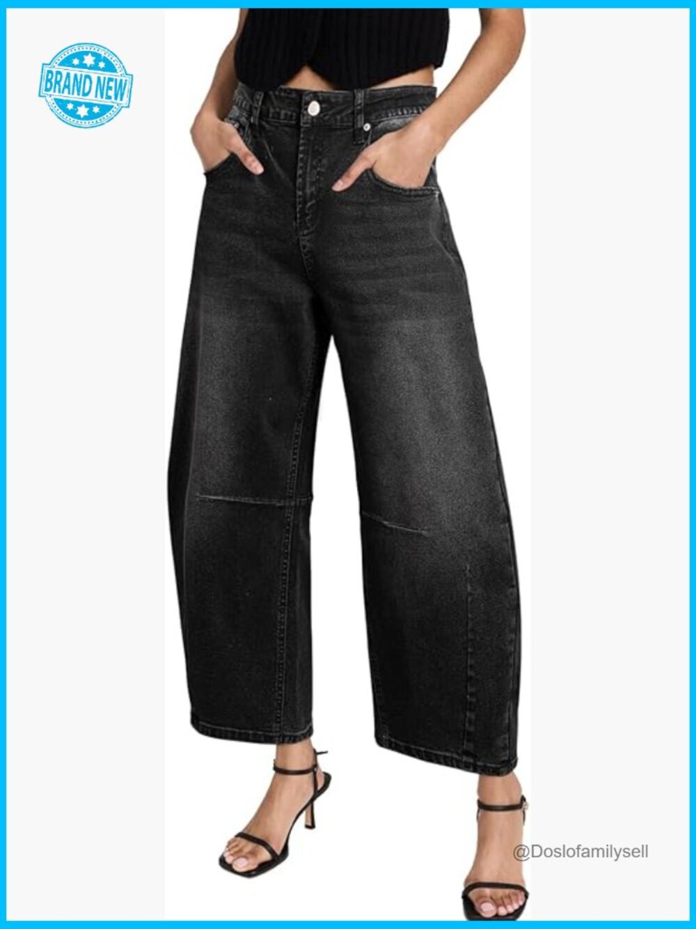 Vintage Y2K Barrel Jeans Wide Leg Mid Rise Boyfriend Baggy Ankle Denim Pants